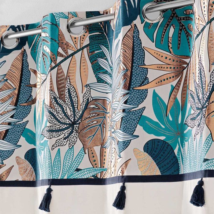 Rideau À Œillets Imprimé "alianor" 140x240cm Naturel