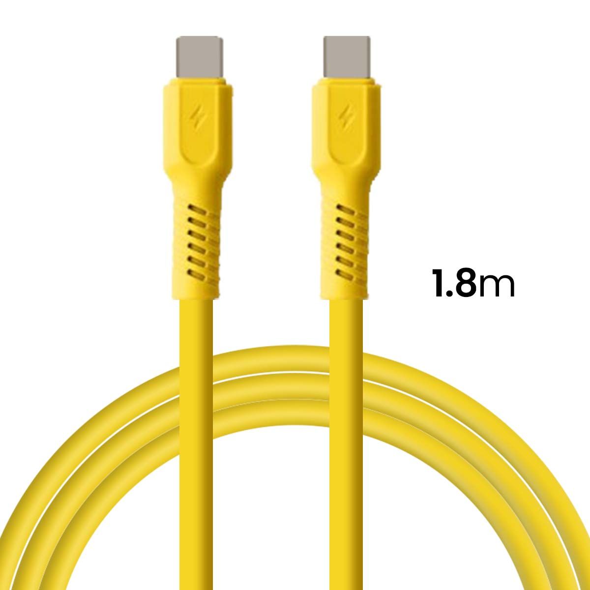 Câble De Charge 3a Et Synchro Usb-c Vers Usb-c 60w 1,8m Jaune Forever