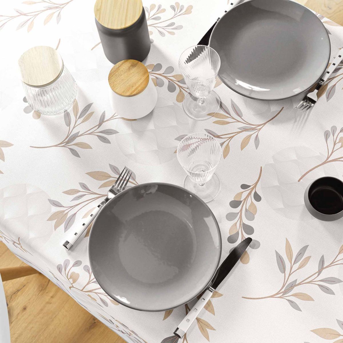 Nappe Antitache Imprimé "manola" 150x240cm Naturel