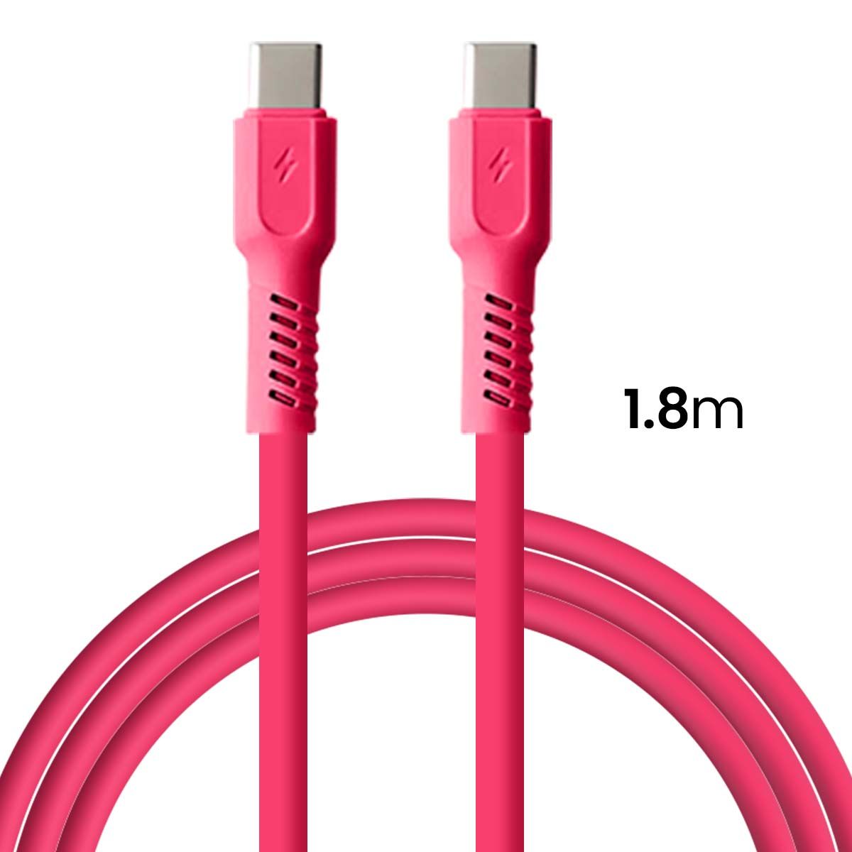 Câble De Charge 3a Et Synchro Usb-c Vers Usb-c 60w 1,8m Rouge Forever