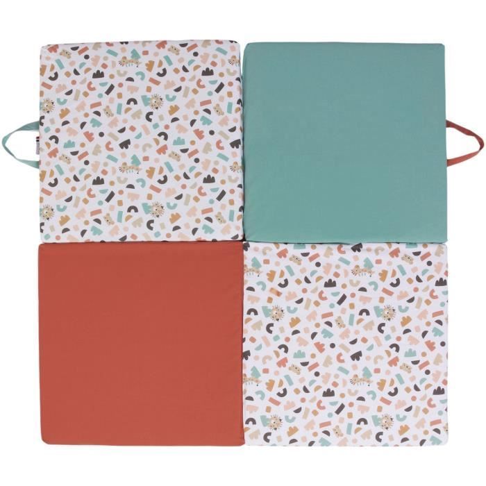 Tapis D'éveil Malin Tapis Évolutif Multifonction 3-en-1 120 X 120 Cm Géométrique / Animaux Rigolos