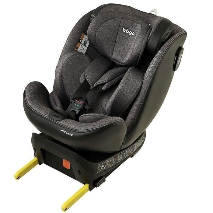 Siege-auto Pivotant - Wondersafe - Naissance A 12 Ans - I-size 40-150cm - Isofix Top Tether - Gris - Fibre Bambou