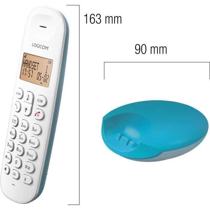 Téléphone Fixe Sans Fil - - Dect Iloa 150 Solo - Turquoise - Sans Répondeur