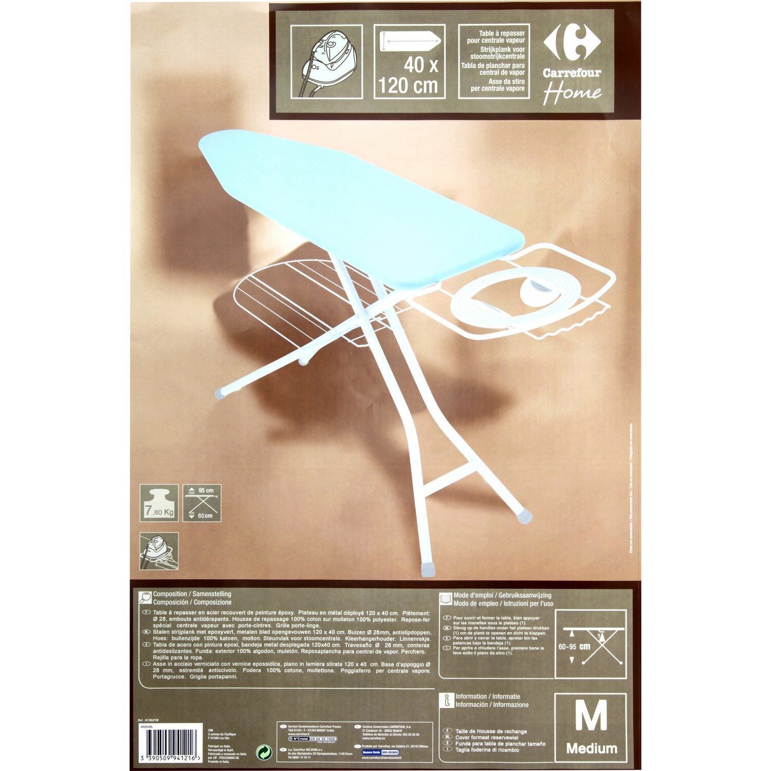 Table à repasser 40x120cm CARREFOUR HOME