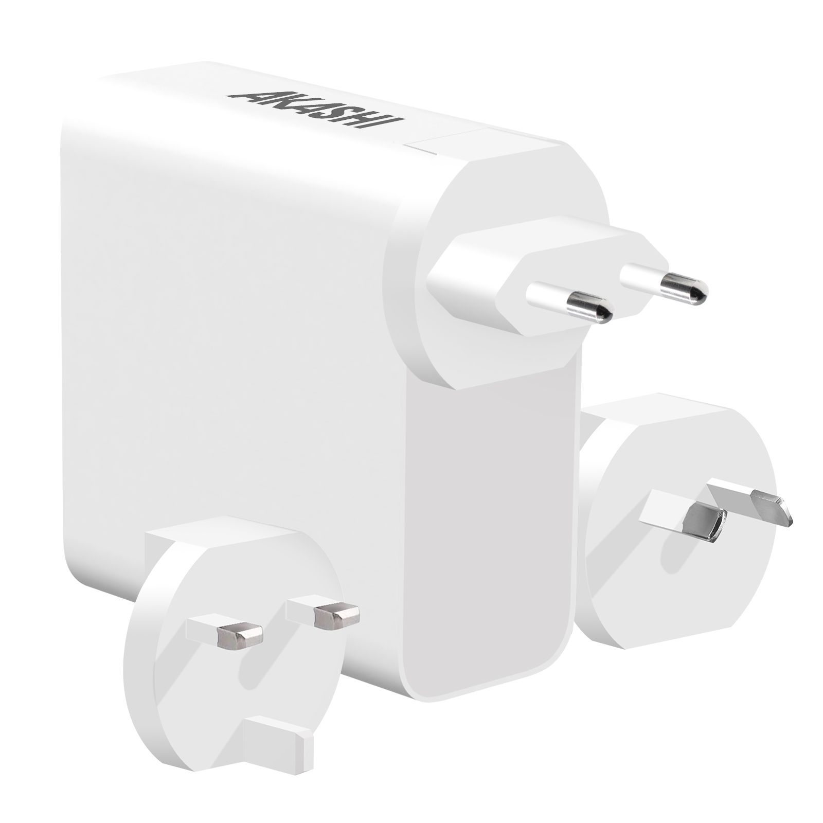 Chargeur De Voyage Universel 32w Prises Eu / Us / Uk / Aus Compact Blanc Akashi