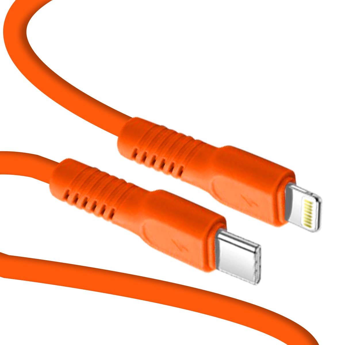 Câble De Charge 2.4a Et Synchro Usb-c Vers Lightning 27w 1,8m Orange Forever