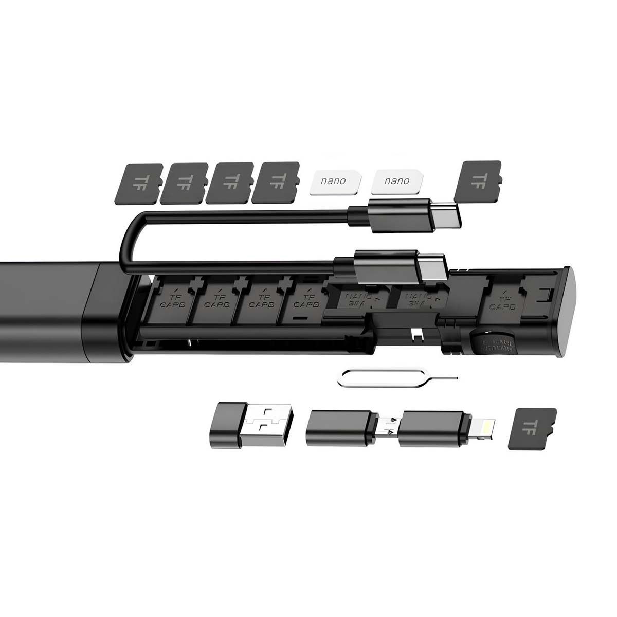 Hub 9 En 1 Avec Lecteur Carte Et Cable Usb-c Vers Usb-c 65w Ultra Pratique Noir Qualo