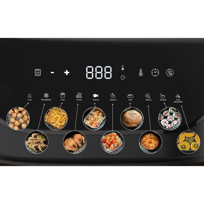 Friteuse Sans Huile  - Crousty Light Xl - Capacité 7l - Jusqu'a 1,3kg De Frites - 10 Programmes De Cuisson - 1600w