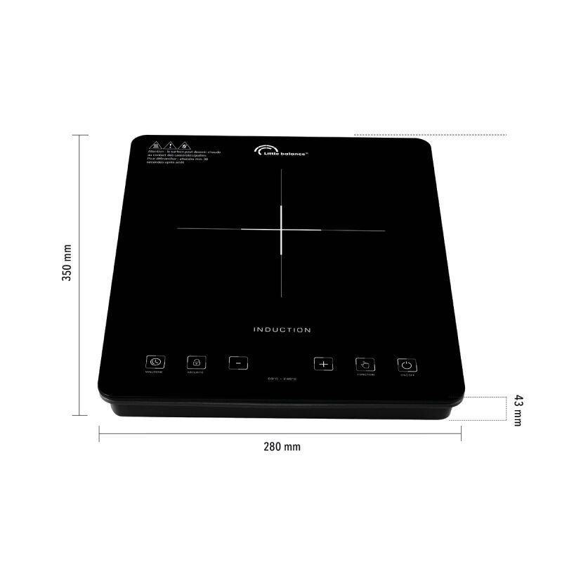 Little Balance 8575 Plaque Noir Comptoir 28 Cm Plaque Avec Zone À Induction 1 Zone(s)
