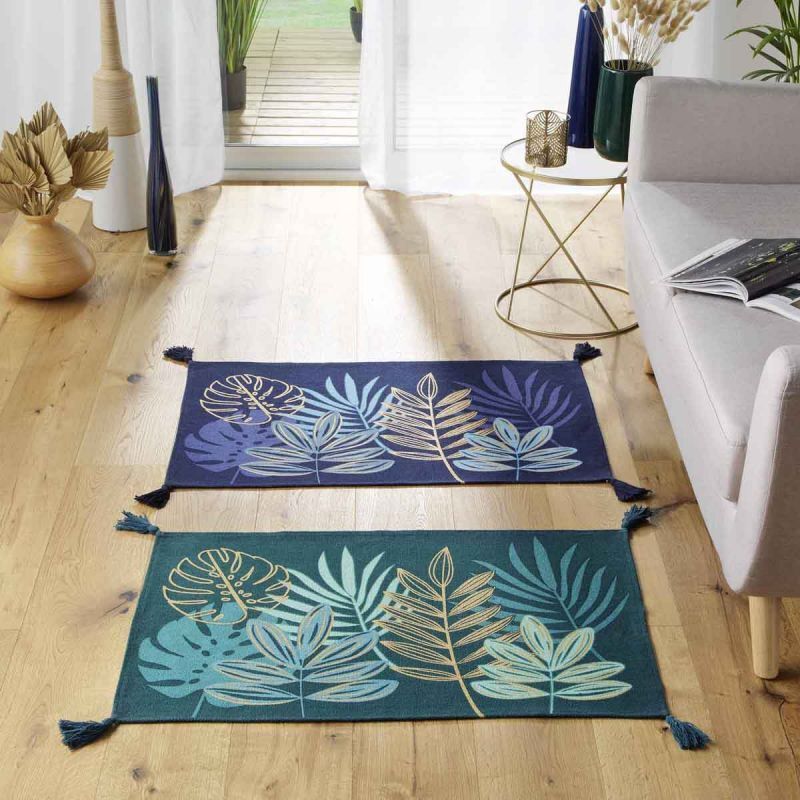 Paris Prix - Tapis Déco Imprimé "ornella" 60x90cm Émeraude