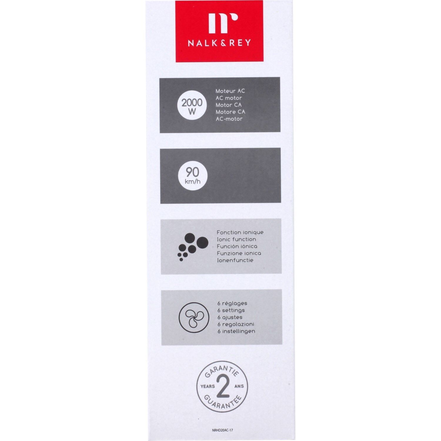 Sèche-cheveux professionnel NRHD40AC-20 NALK AND REY