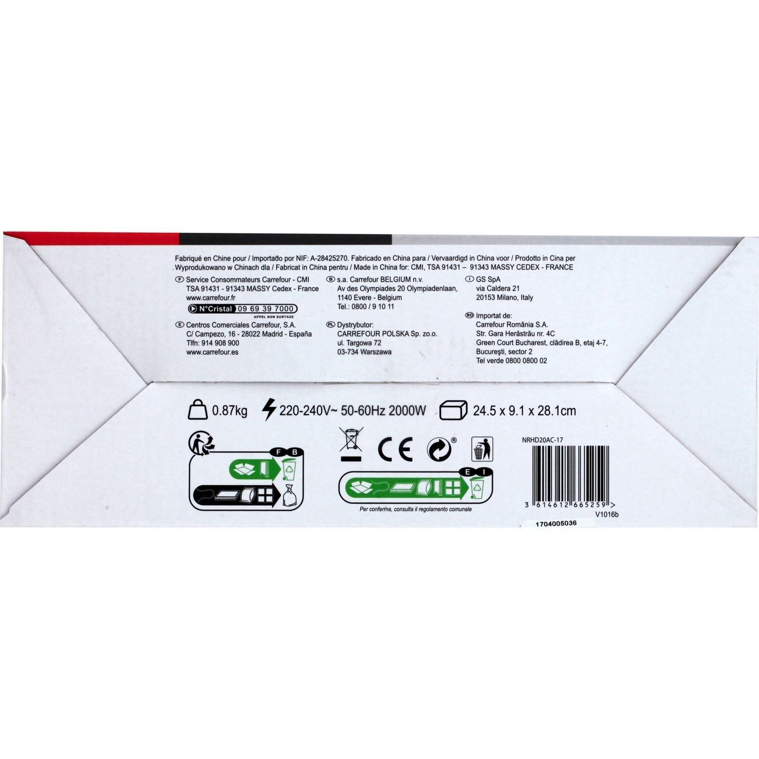 Sèche-cheveux professionnel NRHD40AC-20 NALK AND REY