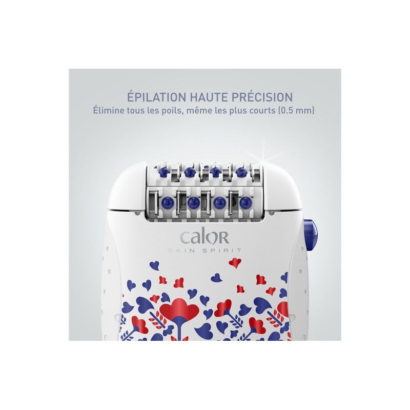 Epilateur Électrique Calor Skin Spirit Système De Massage Ep2904c0 Blanc Bleu