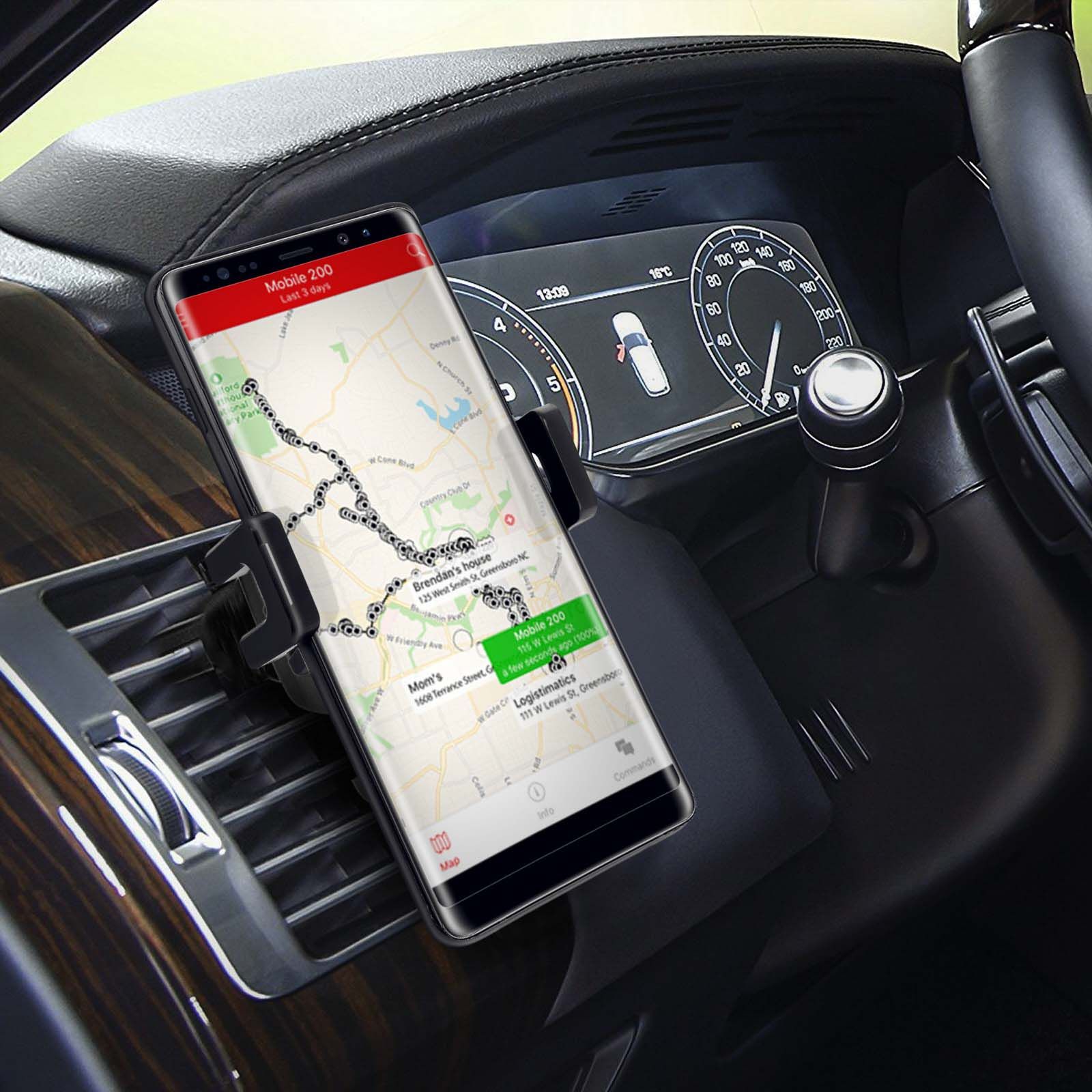 Support Voiture Grille D'aération Rotatif 360° Fonction Stand Vidéo Akashi Noir