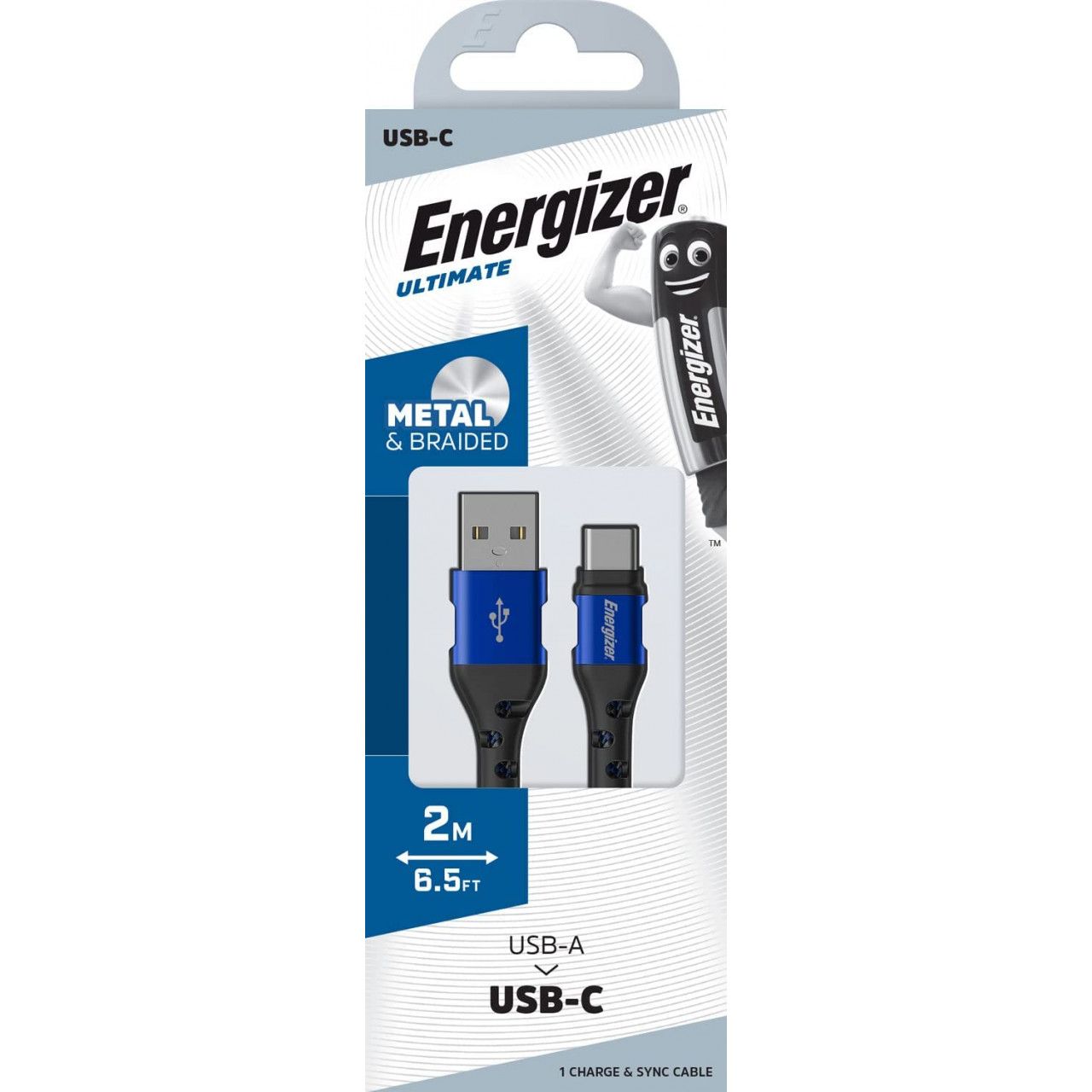 Energizer - Câble De Charge Usb-c Tressé - Câble Pour Chargeur Long - Haute Résistanc