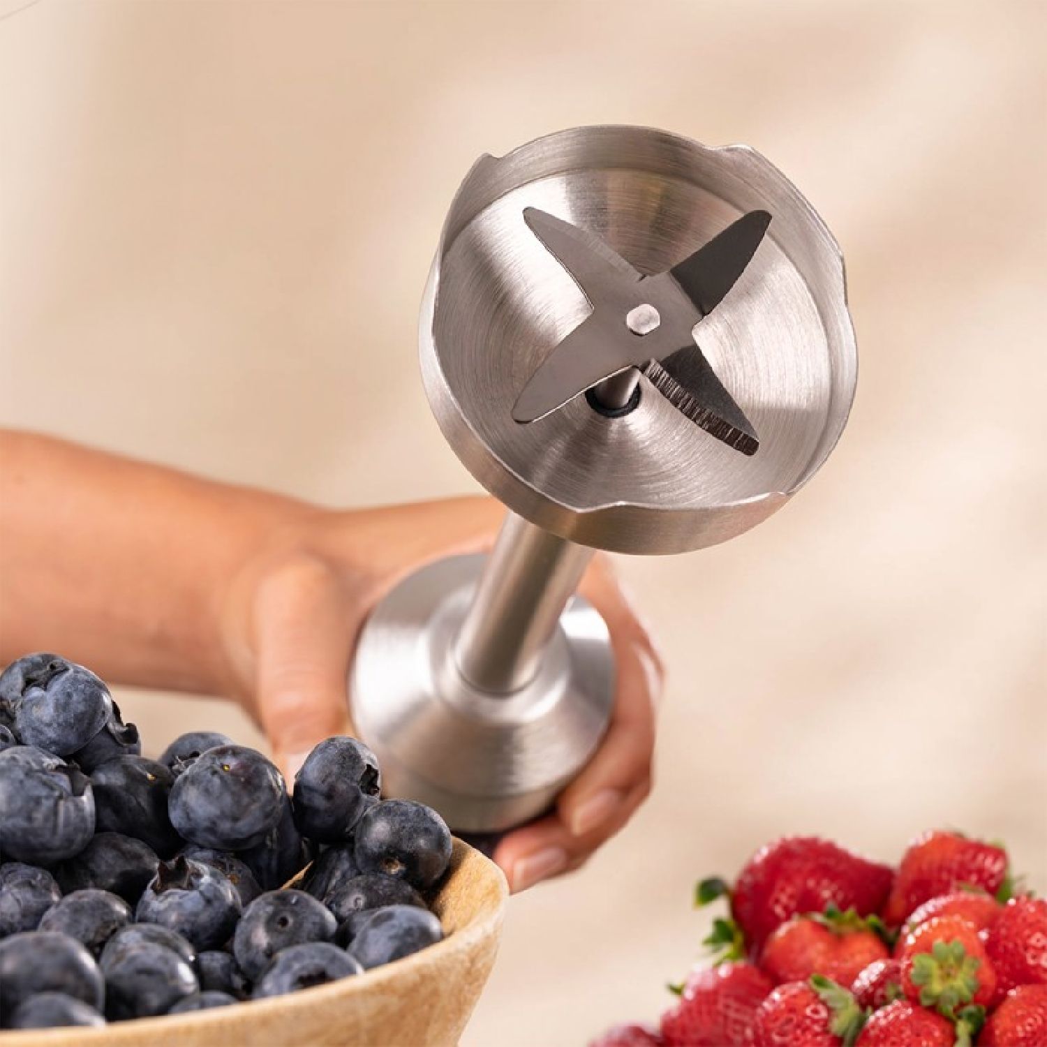 Cecotec Mixeur Plongeant Power Retrobeige 1200max Cream&crush