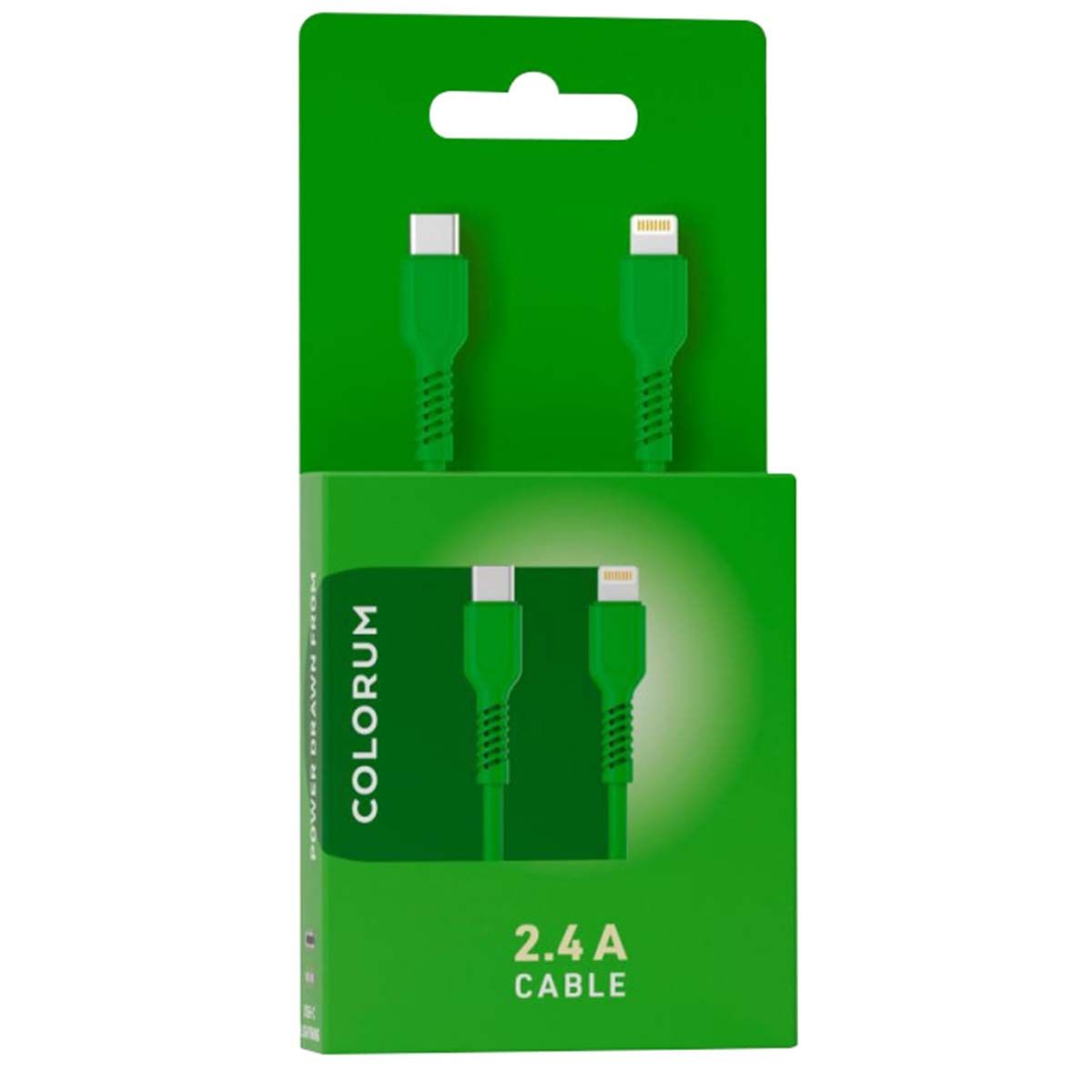 Câble De Charge 2.4a Et Synchro Usb-c Vers Lightning 27w 1,8m Vert Forever