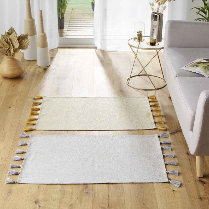 Paris Prix - Tapis Déco Imprimé "solea" 60x90cm Or