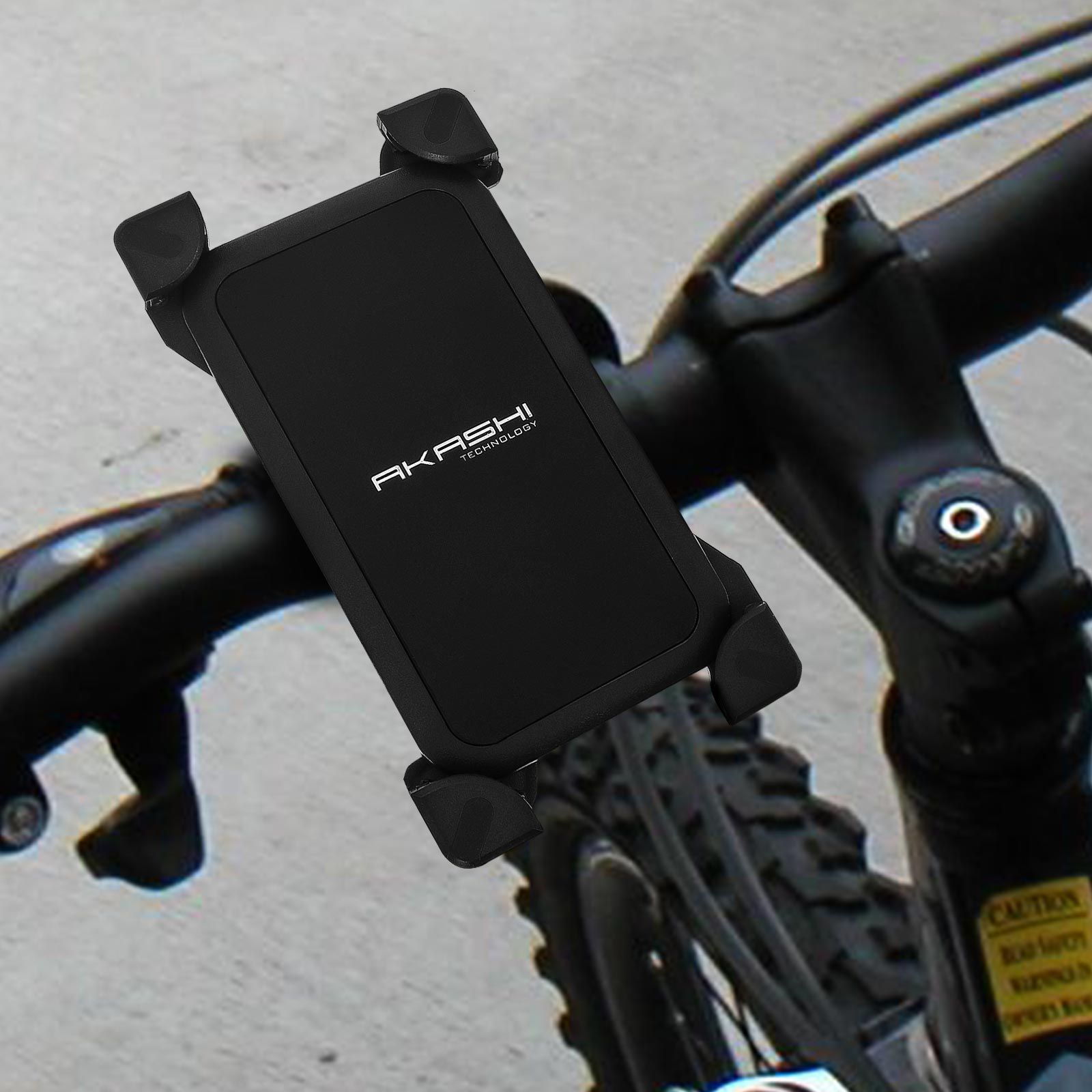 Support 2 Roue Smartphone/phablette 6,8" Fixation Guidon Rotatif 360° Akashi