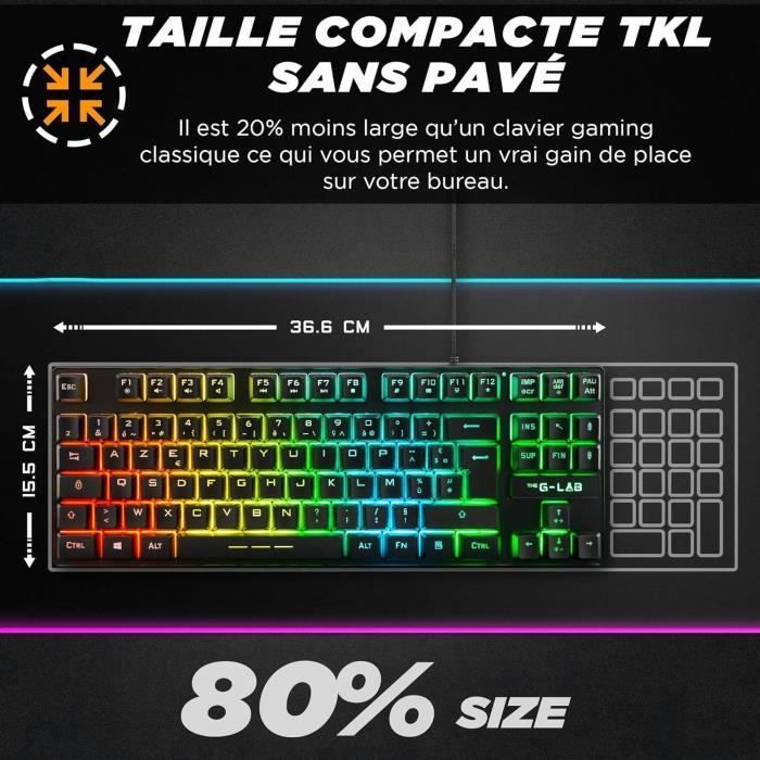 Clavier Gamer - Keyz Caesium Tkl - Rgb - Filaire - Azerty - Noir