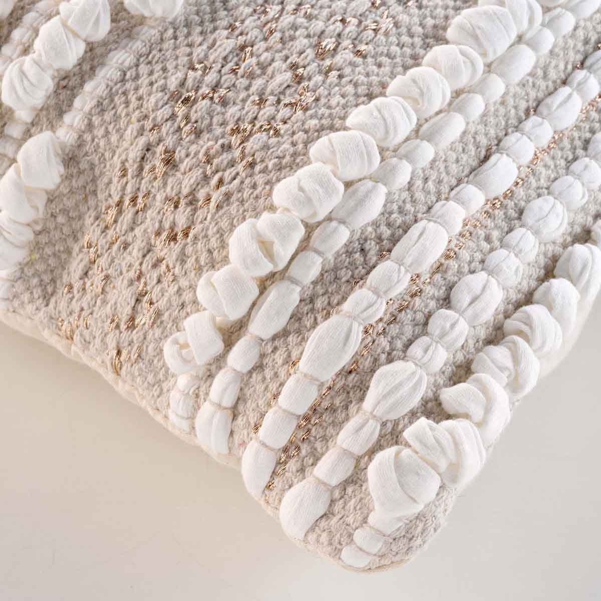 Coussin Déco "blanca" 40x40cm Naturel & Blanc