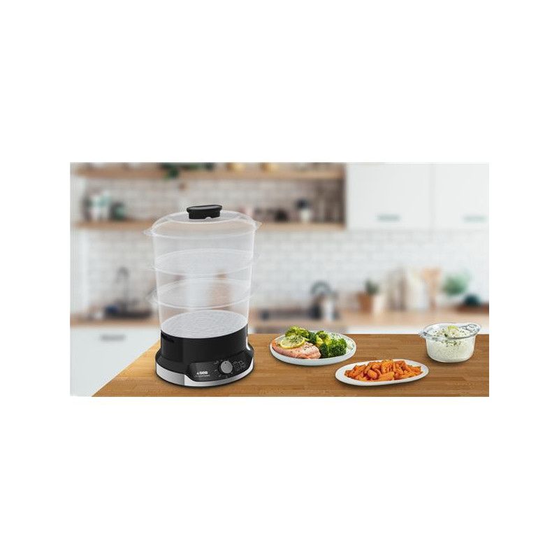 Cuiseur Vapeur Ultra Compact 3 Bols 9l Minuteur 800w Tefal - Vc204800