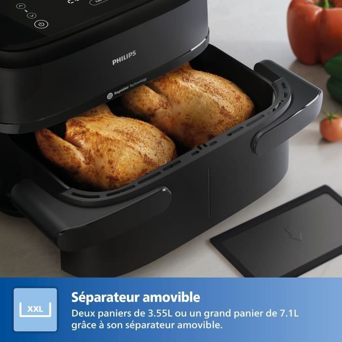 Friteuse Sans Huile  - Airfryer Na150/00 - Capacité 7,1l - Double Cuve - 6 Préréglages - 2450w