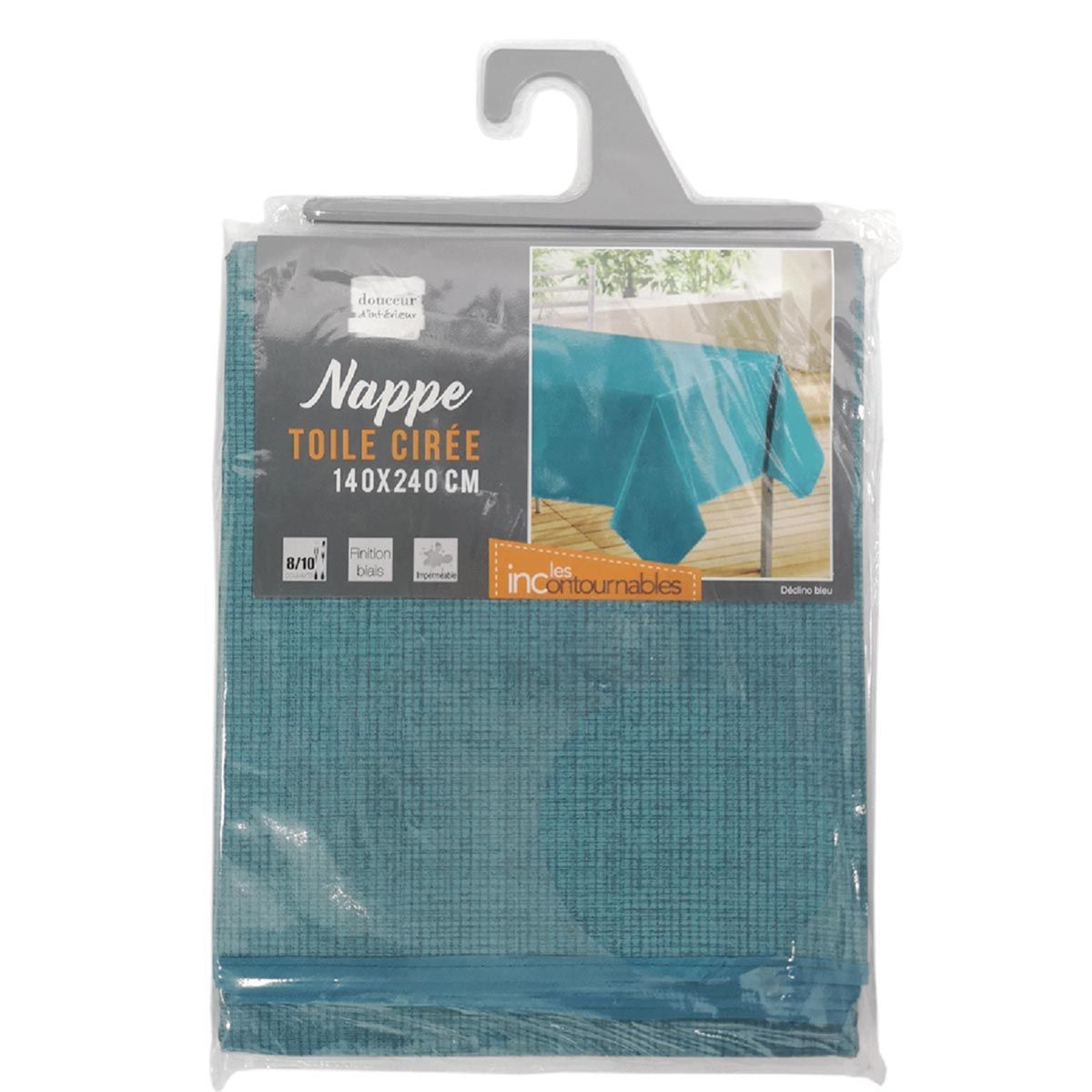 Nappe Toile Cirée "declino" 140x240cm Bleu
