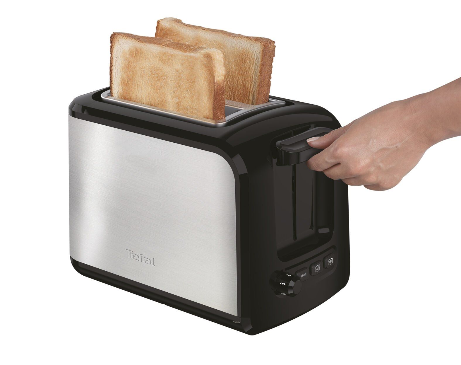 Tefal Express Tt410d Grille-pain 7 2 Part(s) 850 W Noir, Acier Inoxydable
