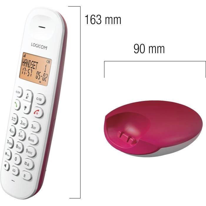 Téléphone Fixe Sans Fil - - Dect Iloa 150 Solo - Framboise - Sans Répondeur