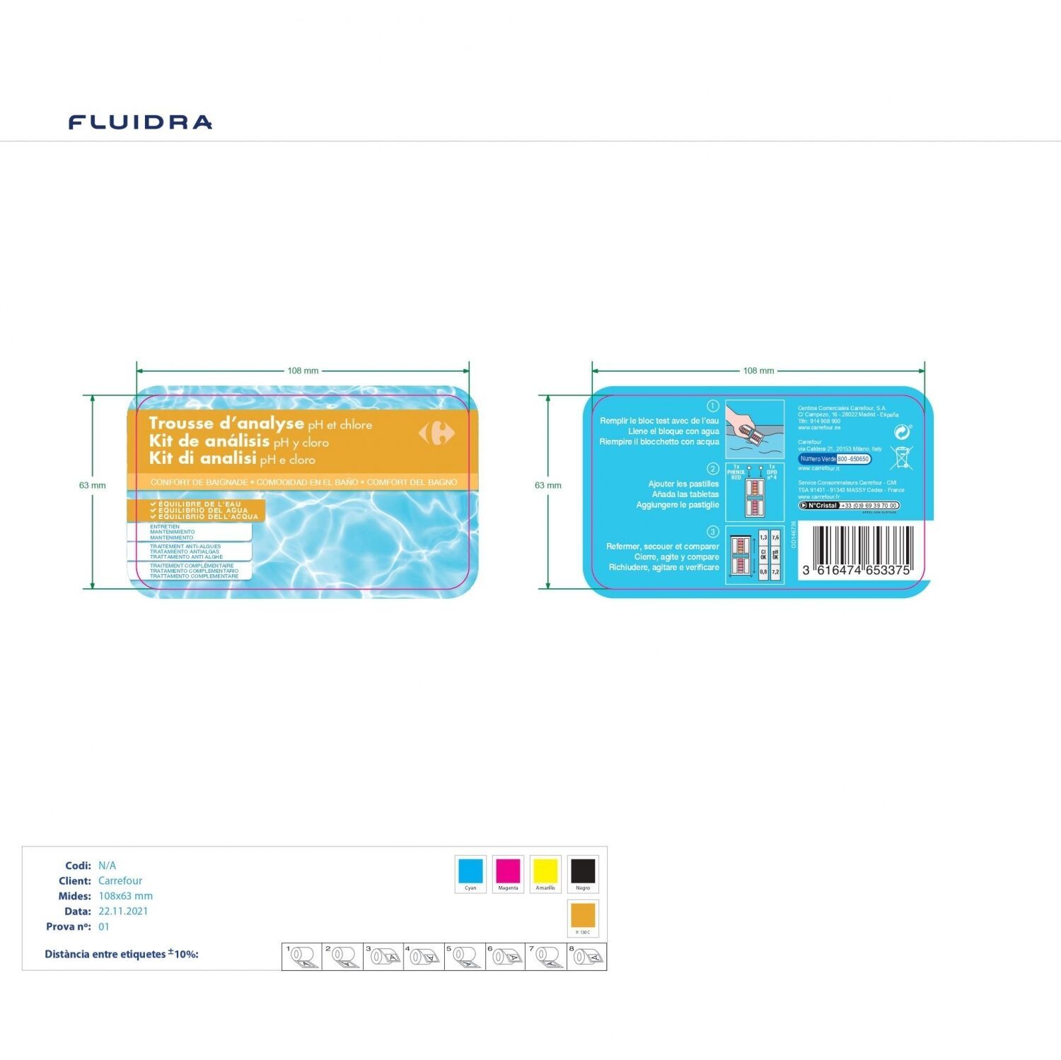 Trousse d'analyse Chlore et pH - en pastille CARREFOUR