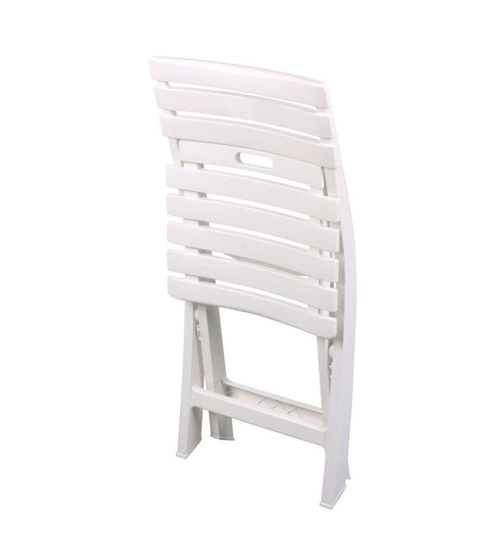 Chaise De Jardin Pliable En Plastique Blanc 41.5x40x79cm