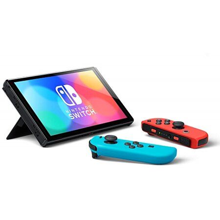 Console Nintendo Switch (modèle OLED) avec manettes Joy-Con bleu néon / rouge néon (SWITCH)