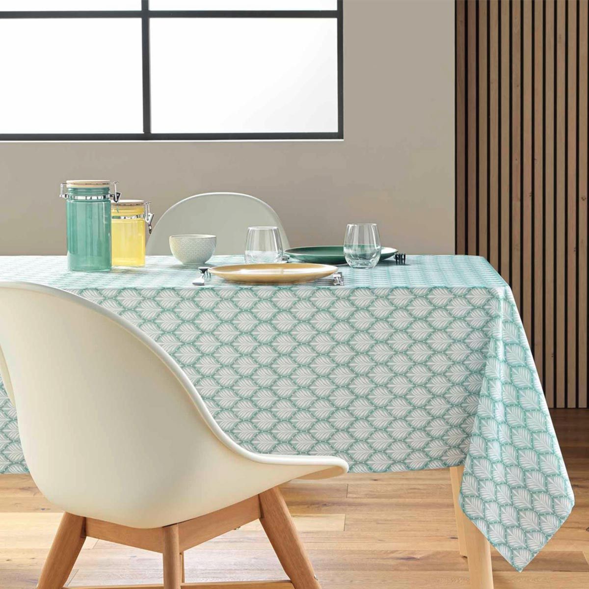 Nappe Antitache Imprimé "davia" 145x240cm Sauge