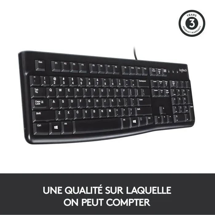 Clavier Filaire - K120 Business - Azerty - Noir