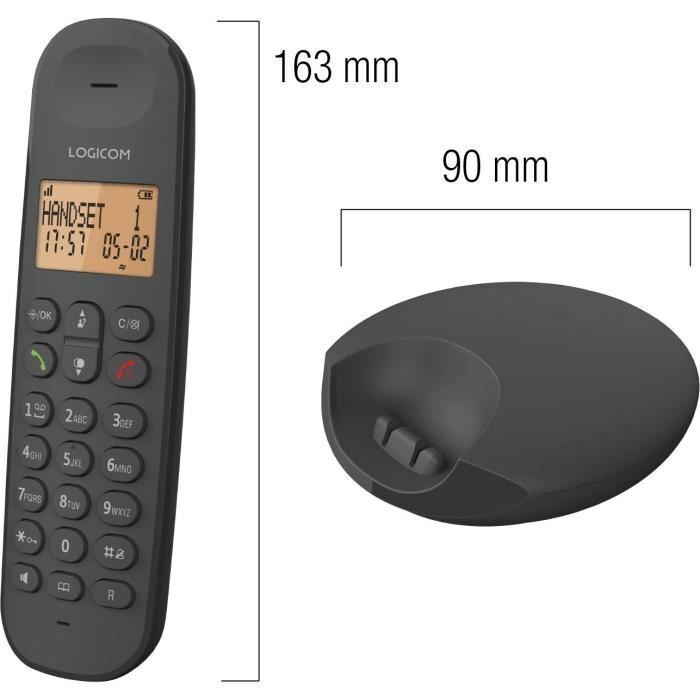 Téléphone Fixe Sans Fil - - Dect Iloa 350 Trio - Noir - Sans Répondeur