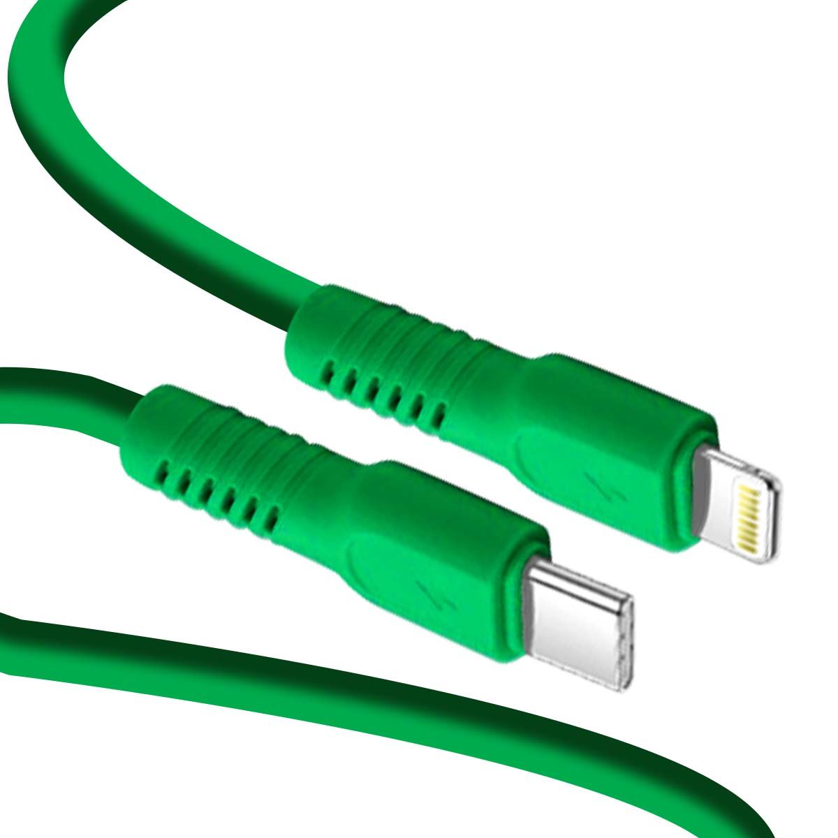 Câble De Charge 2.4a Et Synchro Usb-c Vers Lightning 27w 1,8m Vert Forever