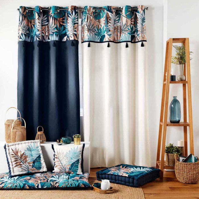 Rideau À Œillets Imprimé "alianor" 140x240cm Naturel