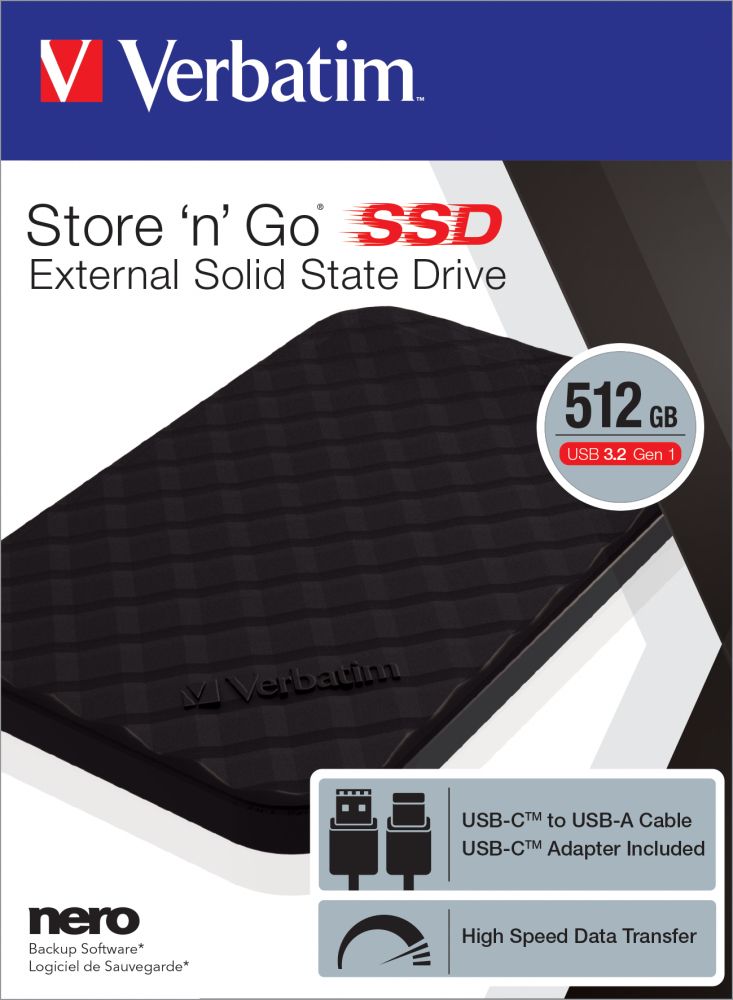 Verbatim Disque SSD portable Store 'n' Go USB 3.2 Gén 1 512 Go