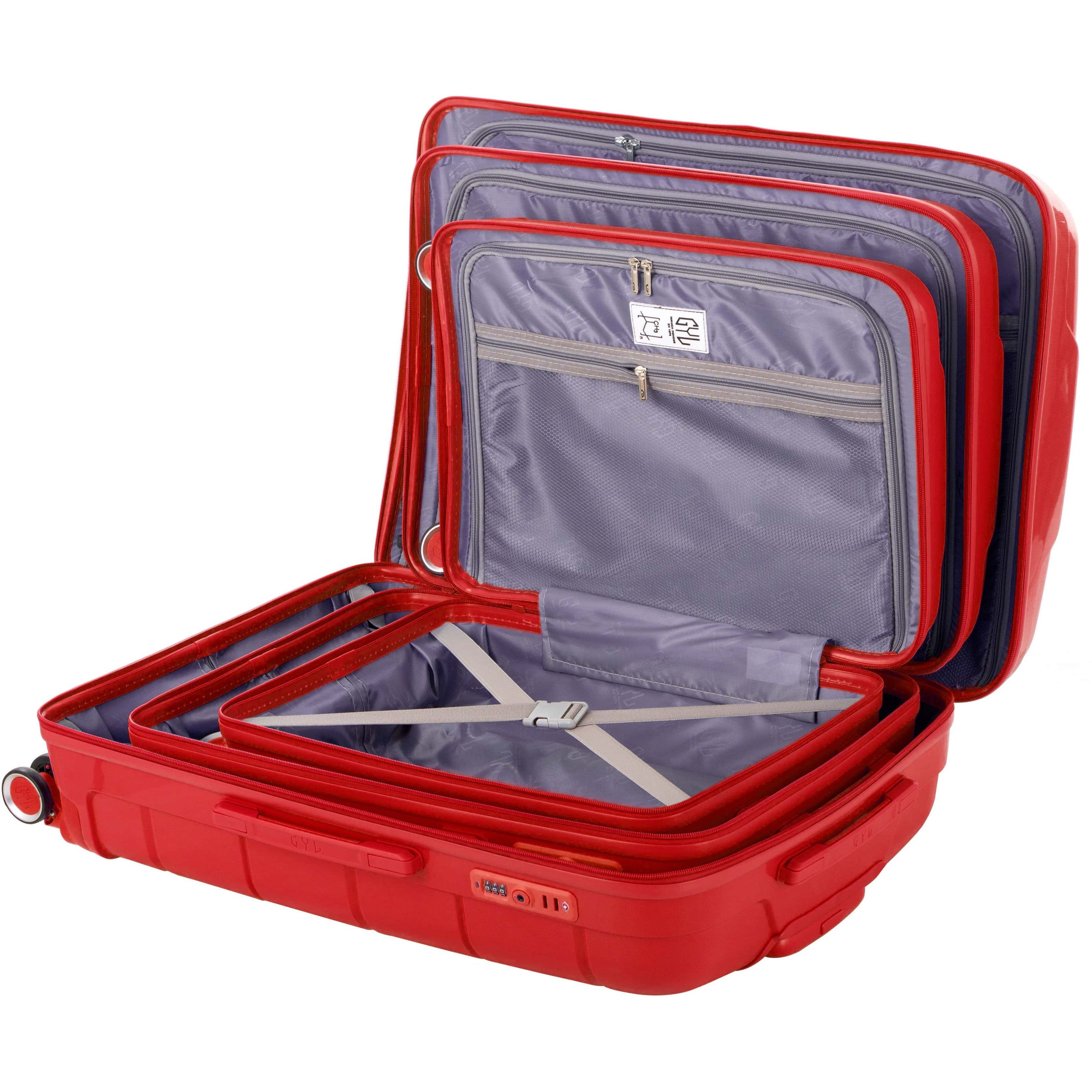 Set De 3 Valises Rigides Red Ch3 (tailles S, M, L)