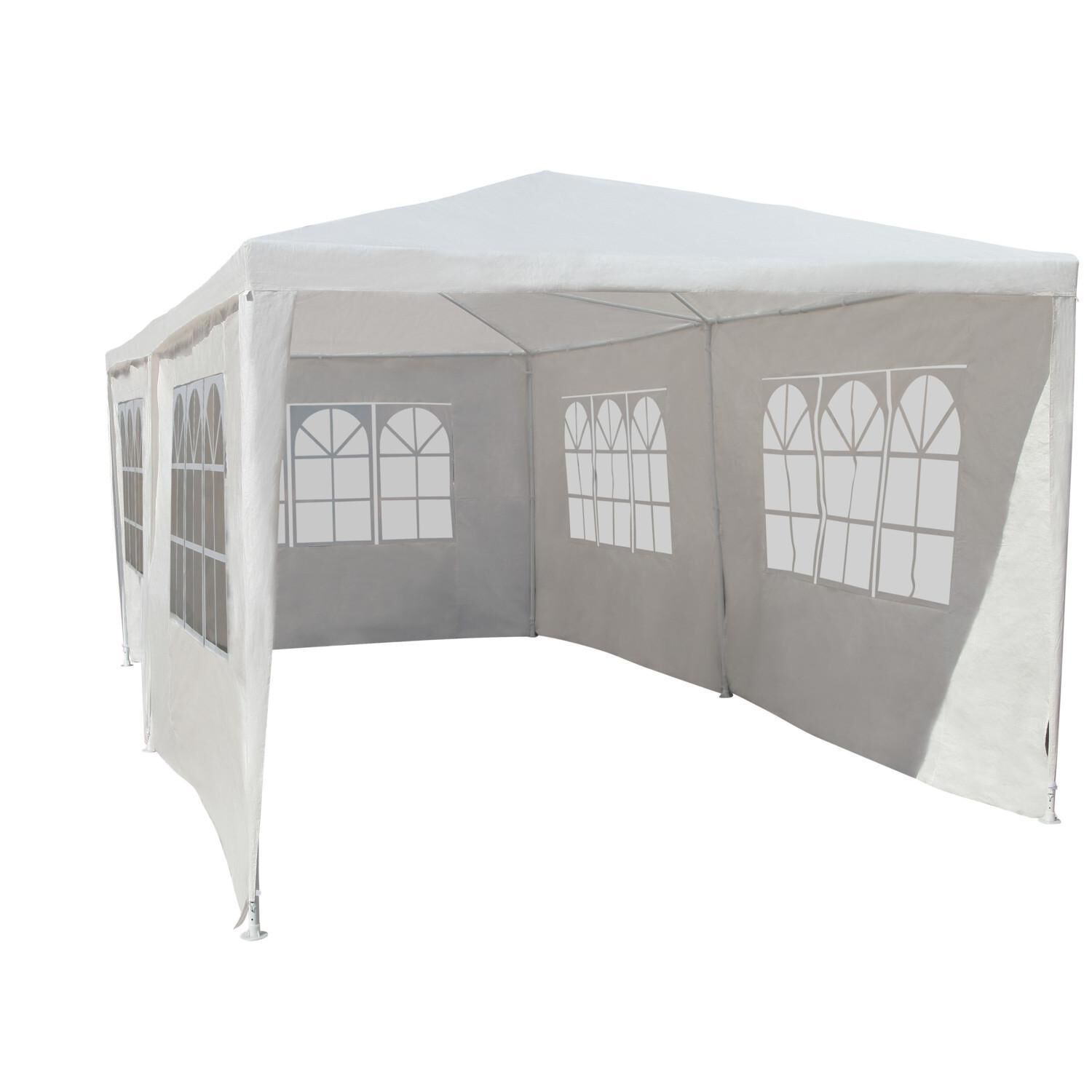 Tonnelle de Cérémonie 6x3m Blanc avec Rideaux et Housse de Rangement Madrid