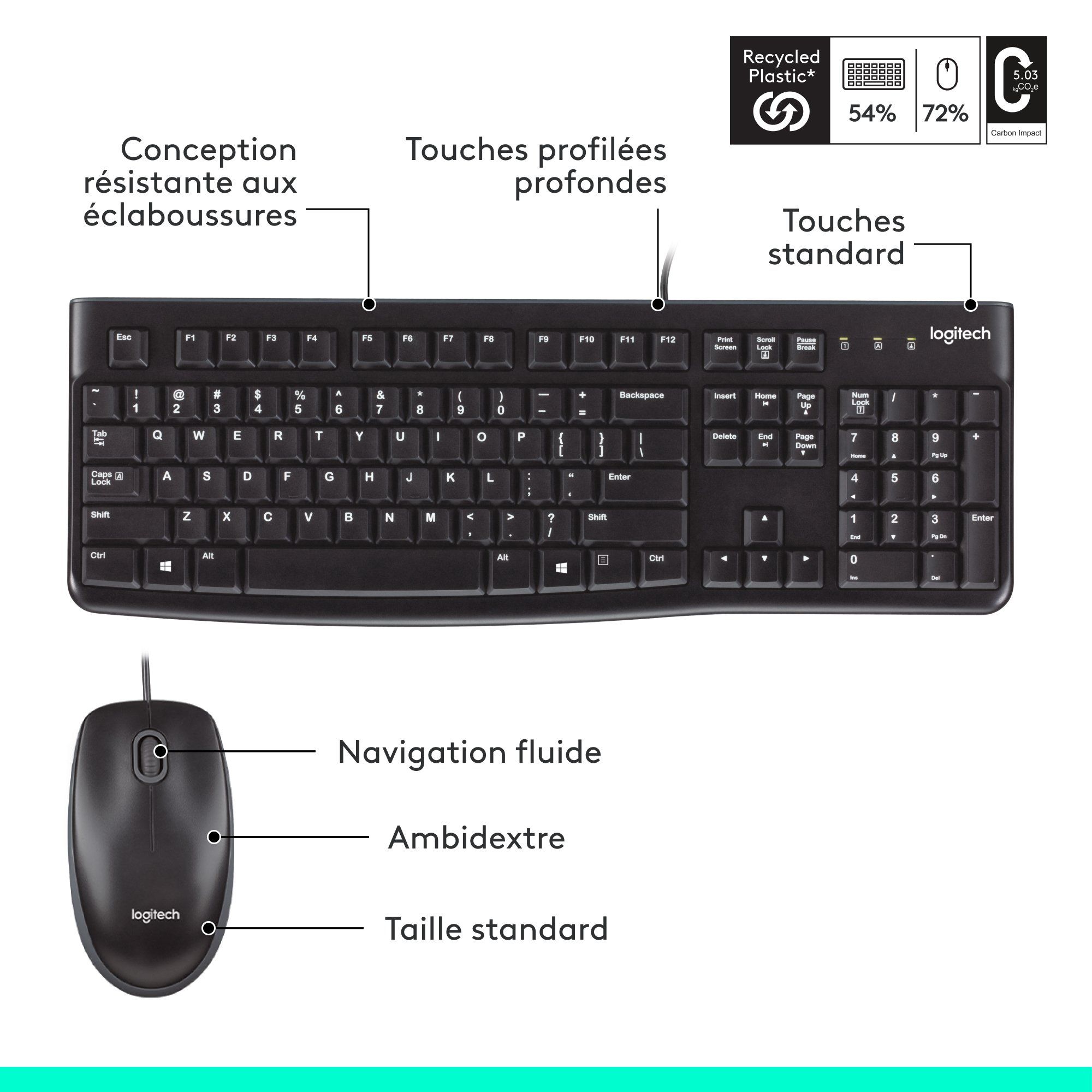 Clavier et souris MK120 LOGITECH