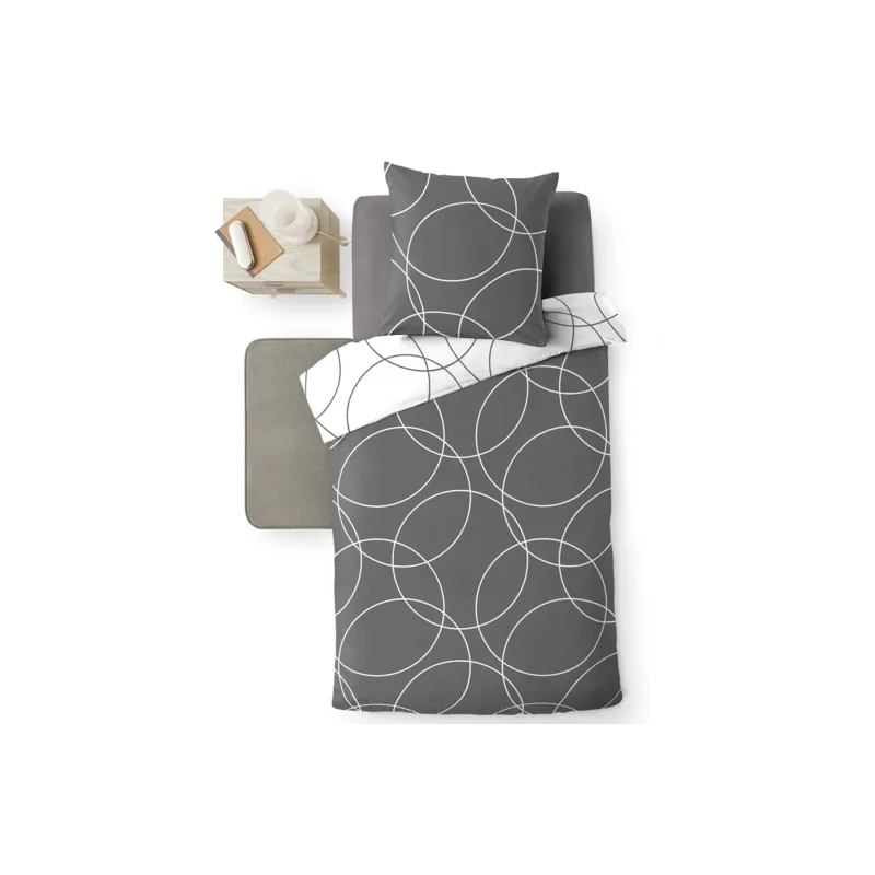 Parure De Lit 2 Pièces "elton" 140x200cm Gris