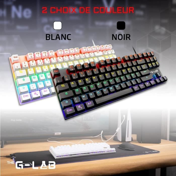 Clavier Gamer - Keyz Mercury Tkl - Mécanique (switch Rouge) - Rainbow - Filaire - Azerty - Noir
