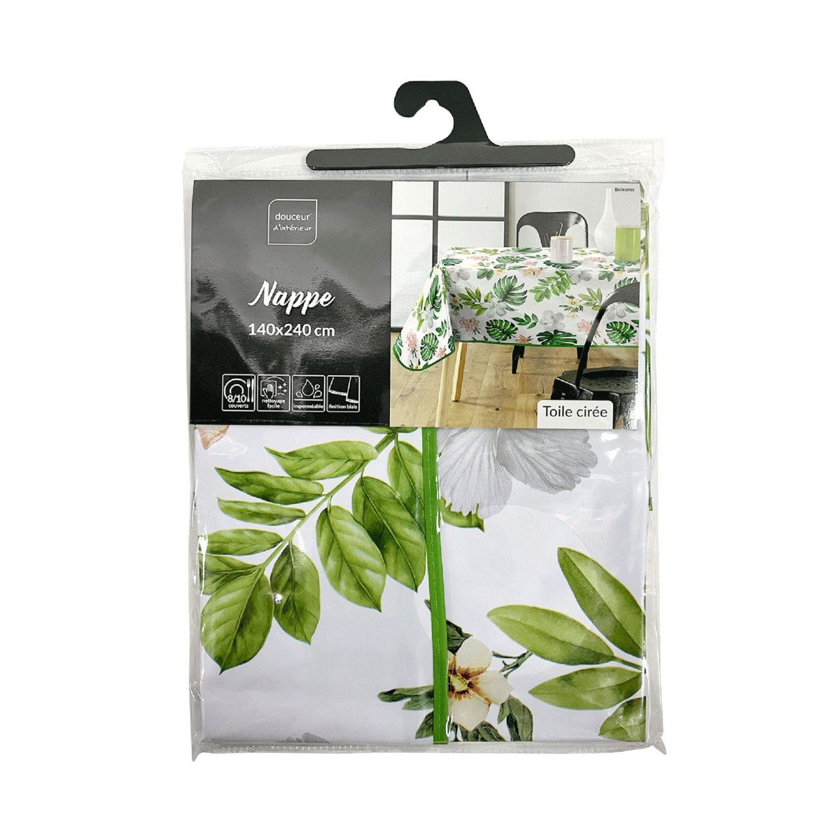 Nappe Toile Cirée "baleares" 140x240cm Vert