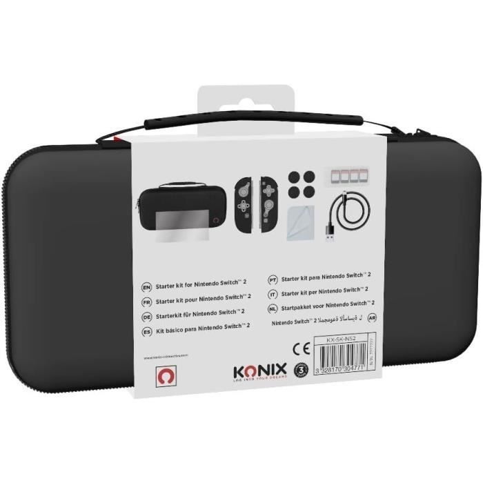 Pack D'accessoires Gaming - Nintendo Switch 2 - Housse - 4 Appuie-pouces - Verre Trempé - Boîtier 9 Jeux - Écouteurs