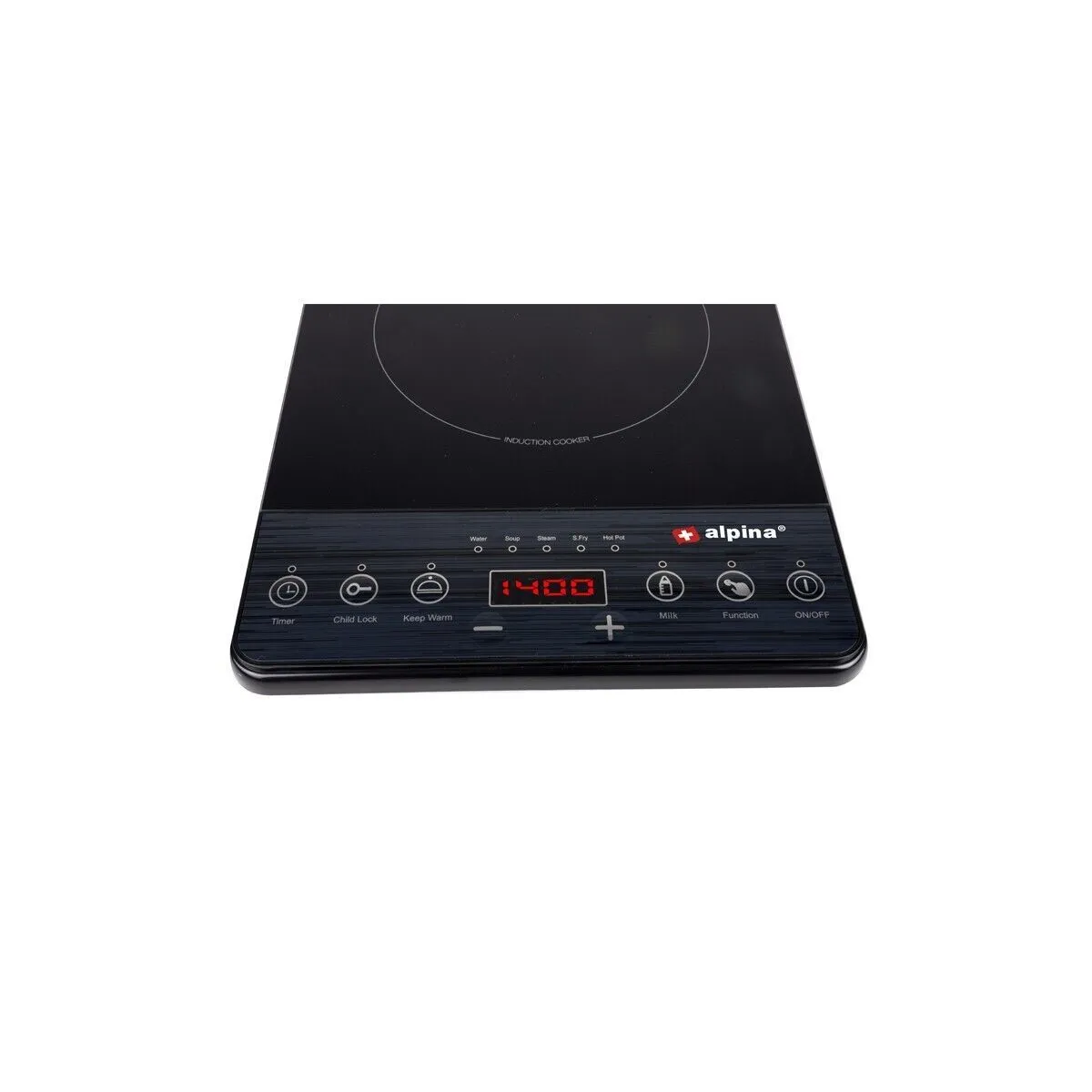 Product Image for Plaque À Induction 2000w 1 Feu Noire Alpina Thermostat Réglable