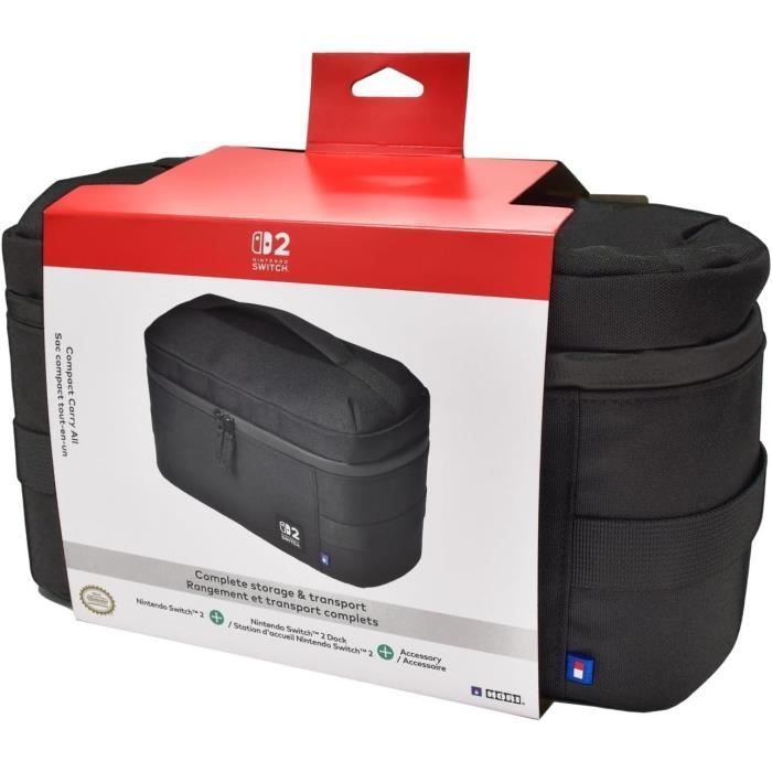 Sacoche Compact Tout-en-un De Protection Et Transport - Nintendo Switch 2 - Rangement Accessoires Et Jeux - Noir