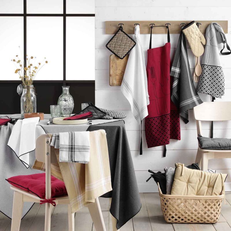 Paris Prix - Gant & Manique Coton "cuisiline" 28cm Beige