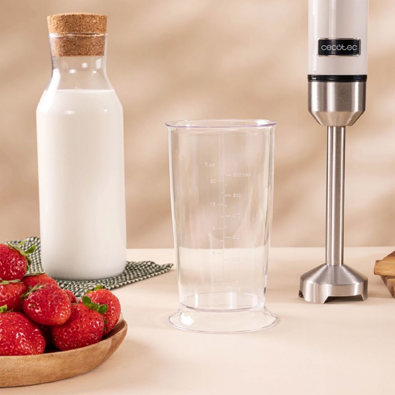 Cecotec Mixeur Plongeant Power Retrobeige 1200max Cream&crush